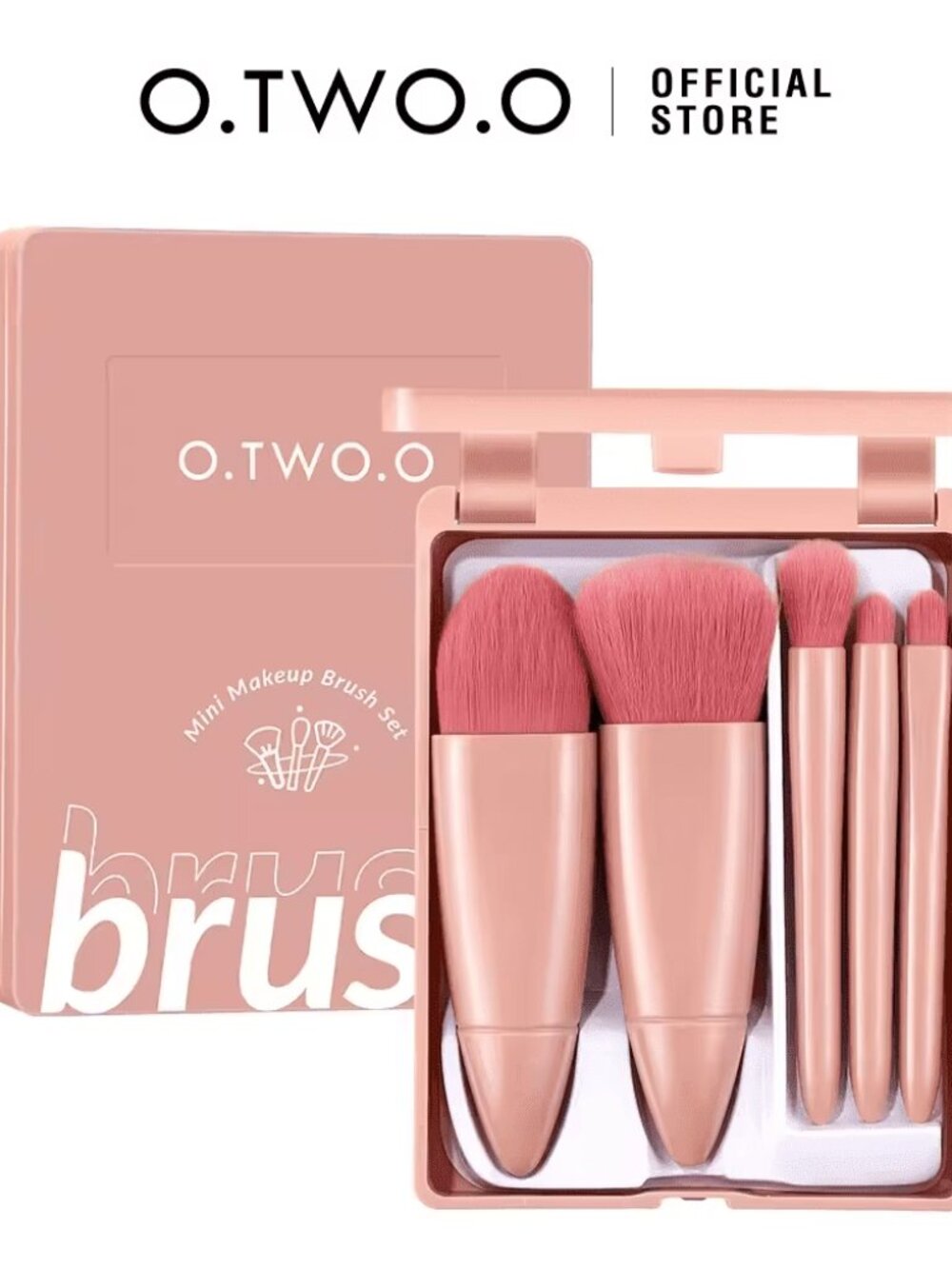O.TWO.O SN012 Mini Makeup Brush Set, Soft Synthetic Face & Eye Brushes